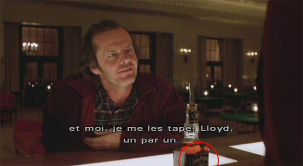 Product placement Jack Daniels in The Shining