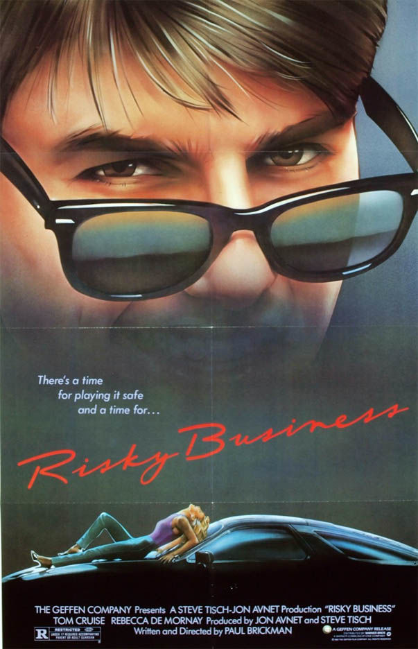 Rayban on the e de Risky Business poster