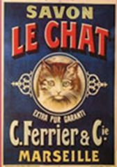 vieille affiche pour le savon Le Chat