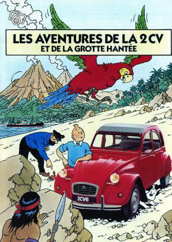 Tintin 2cv publicité