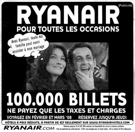 publicité sarkozy ryanair