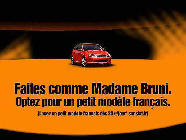 sixt sarkozy publicité