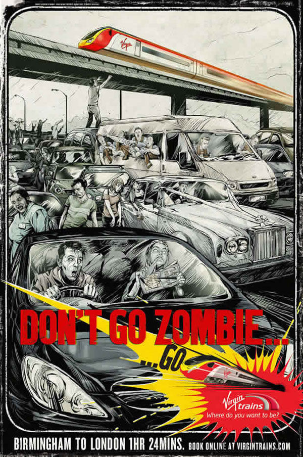 publicité zombies virgin train