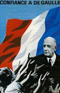 affiche présidentielle 1965 De Gaulle