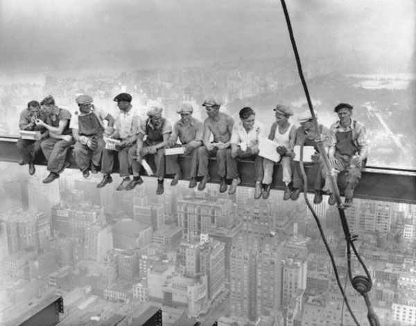 lunch atop a skyscraper