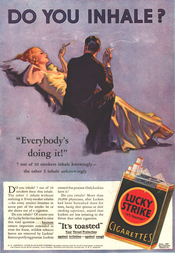 pub cigarette Lucky Strike
