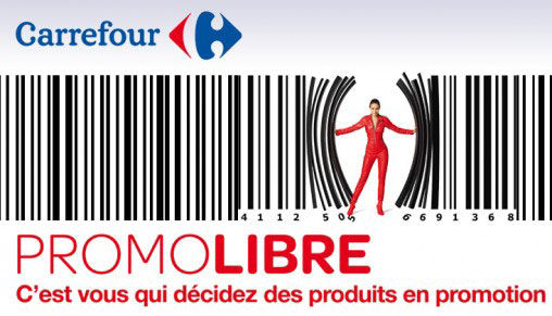 publicité code-barres carrefour