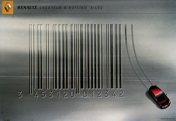 publicité code-barres renault