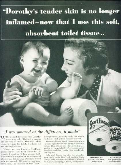 Publicité toilettes : Scottissue & Waldorf Toilet Paper