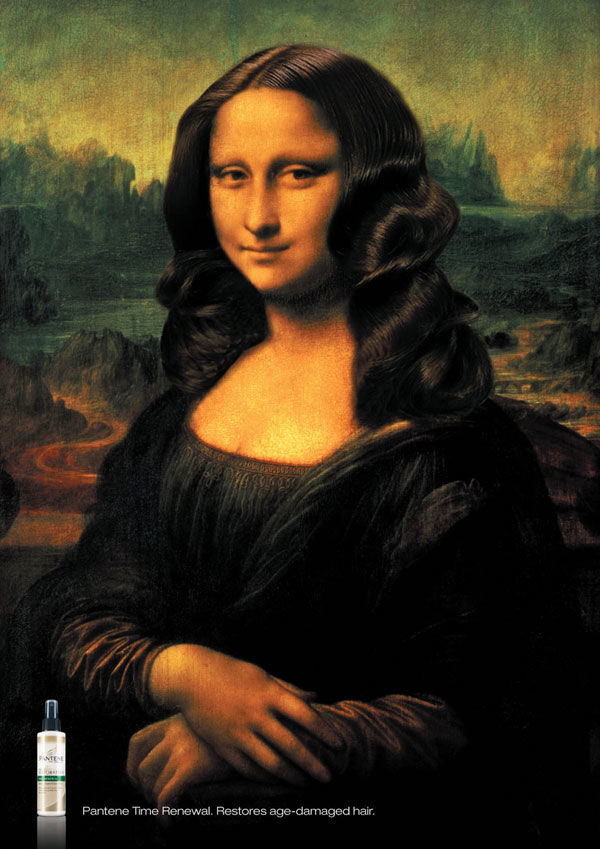 Publicité Mona Lisa Pantene