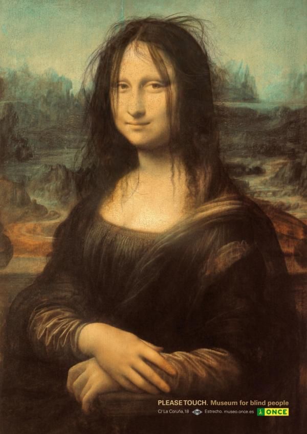 Publicité Mona Lisa Musée pour les aveugles