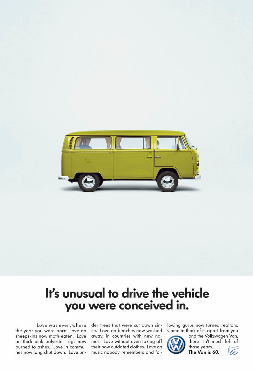 Publicité Kombi 60 ans