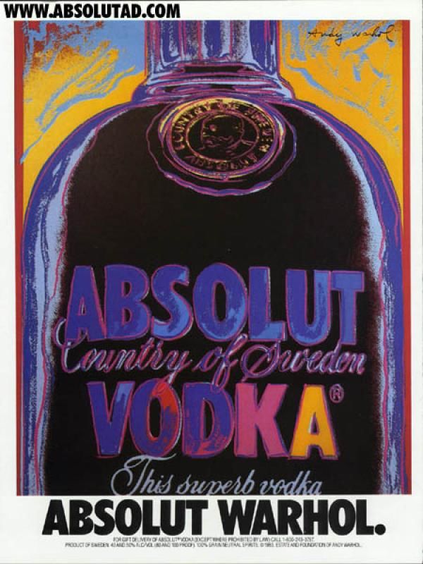 publicité pop art Absolut Vokda