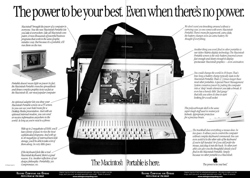 publicité Apple Macintosh portable