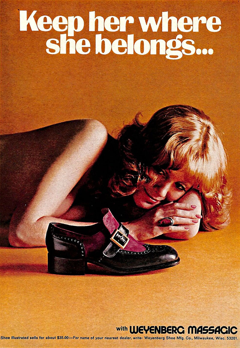 publicité sexiste Weyenberg Massagic Shoes (1974)