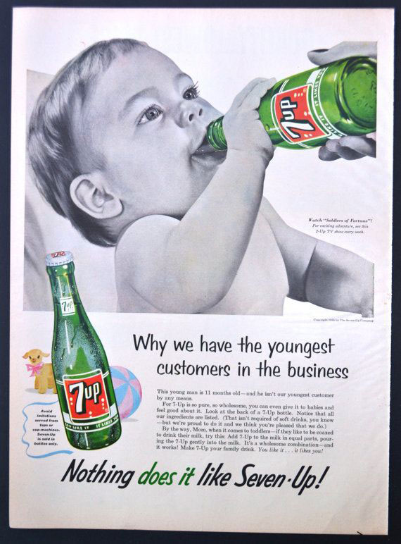 Pub 7-up enfant, 1955