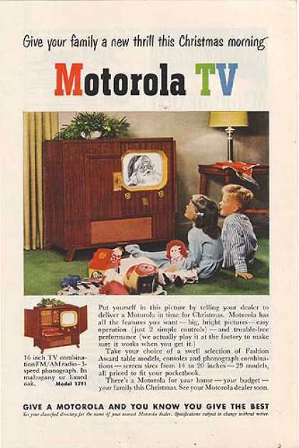 publicité télévision Motorola années 40