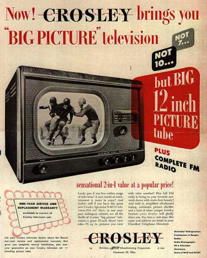 publicité télévision Crosley années 40