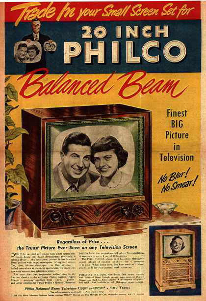 publicité télévision Philco années 40