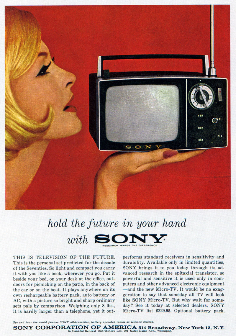 publicité télévision portable Sony 8-301W 1960