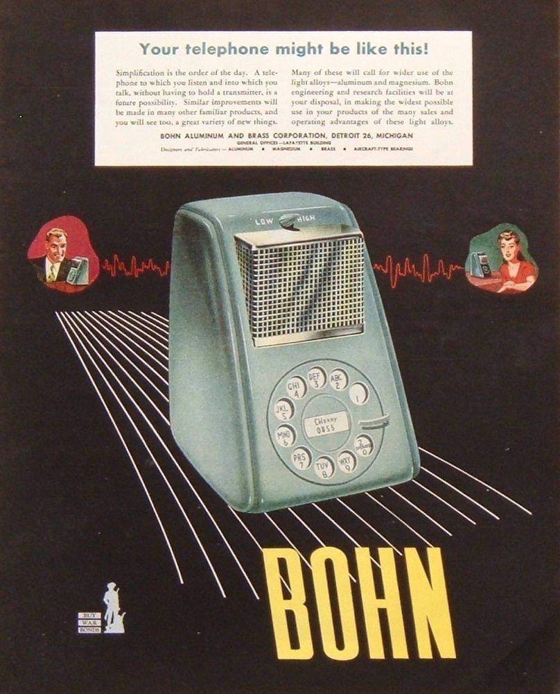 publicité téléphone Bohn 1945